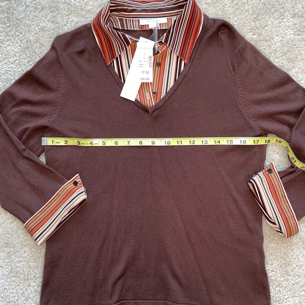 NWT chocolate brown knit sweater - Picture 4 of 9